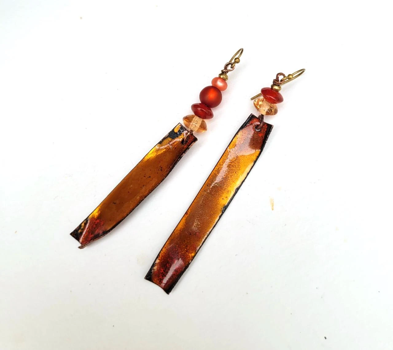 Romantic earrings with enamel charms .. – photo 2